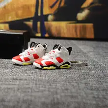 Дропшиппинг Air Jordan 6 Ретро Carmine GS кроссовки брелки 1/6 масштаб 3D мини-кроссовки JORDAN Брелок Кукла аксессуар