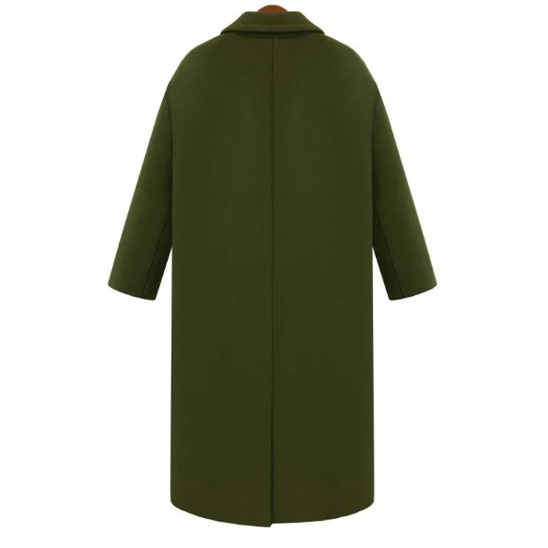 Savabien длинное пальто зимнее женское двубортное шерстяное пальто элегантное винтажное корейское пальто толстое теплое шерстяное армейское зеленое пальто