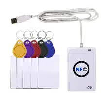 RFID Reader ACR122U NFC USB Smart Card Schrijver SDK M-ifare Copy Clone Software Copier Duplicator Beschrijfbare S50 13.56mhz UID Kaarten