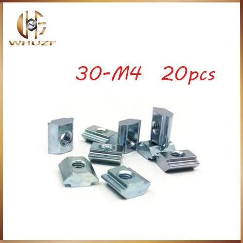 20pcs/lot T Sliding Nut Block Square nuts M4 for 3030 Aluminum Profile Slot Zinc Coated Plate