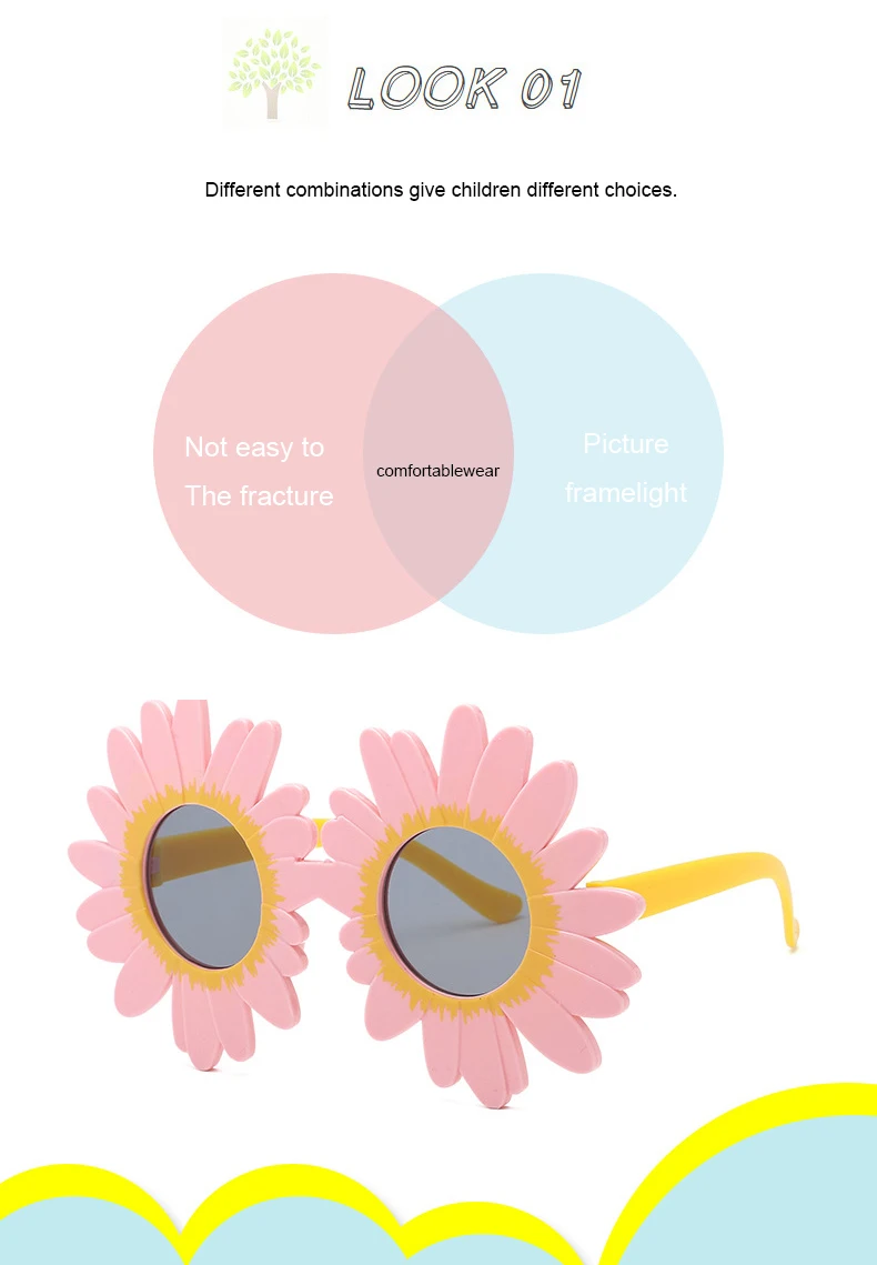 2018 fashion Sun Flower Round Cute kids sunglasses UV400 Boy&girl Lovely baby glasses Children 1 (2)