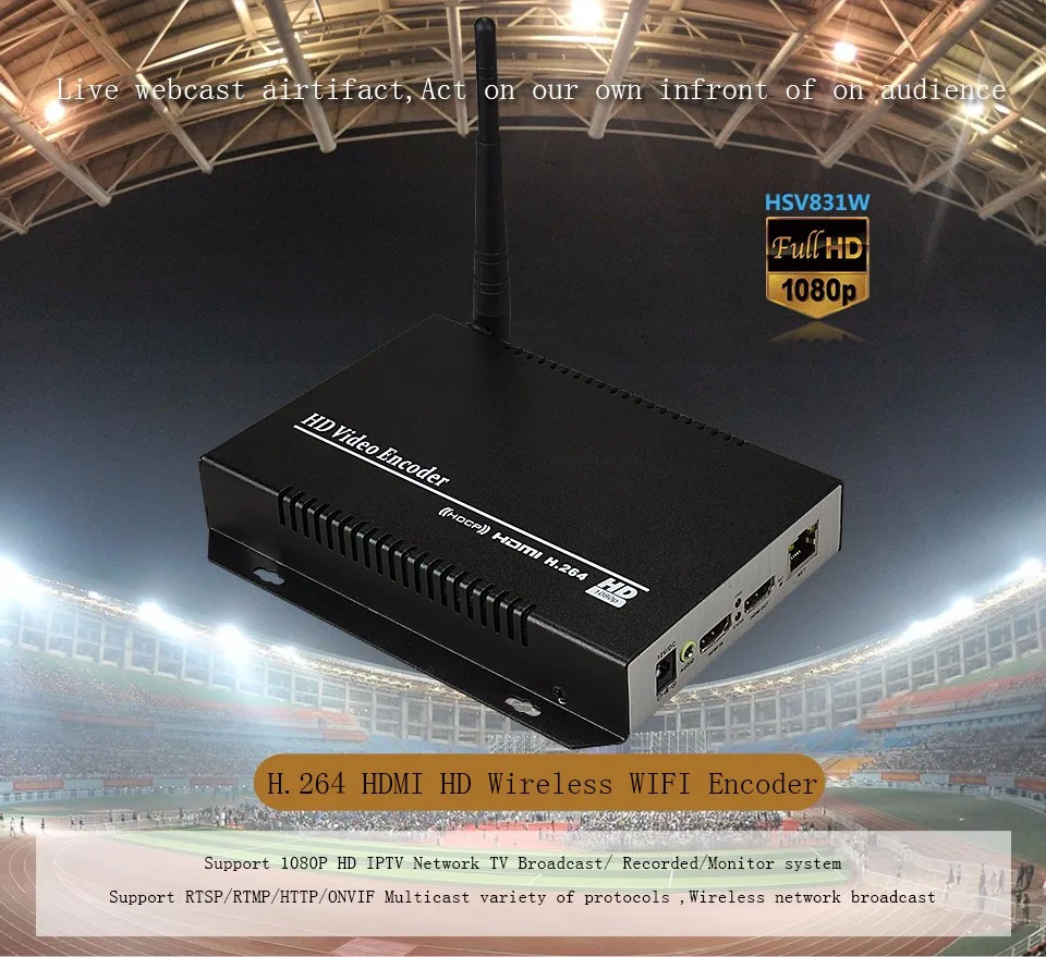 HSV831W MPEG-4 H.264 Беспроводной HD видеокодер прямая трансляция для YouTube H264 1080 p HDMI кодировщик с HDMI Loopout Live Broadcast