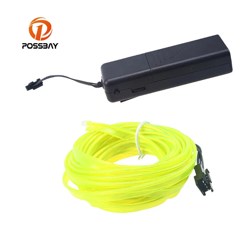 

POSSBAY 9 Colors Choose Chasing EL Wire Flexible lED Neon Light strip Tube Rope with Portable Battery Case