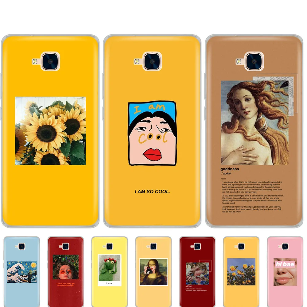 

case for Huawei Honor 5C Case Silicone russian Version Back Cover for Honor 5C Without Fingerprint coqa Hole fashion design art