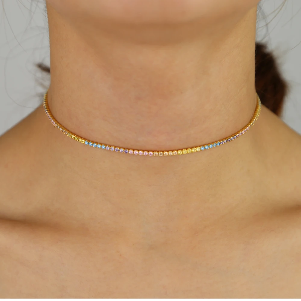 Tennis chain Gold color mini tennis 