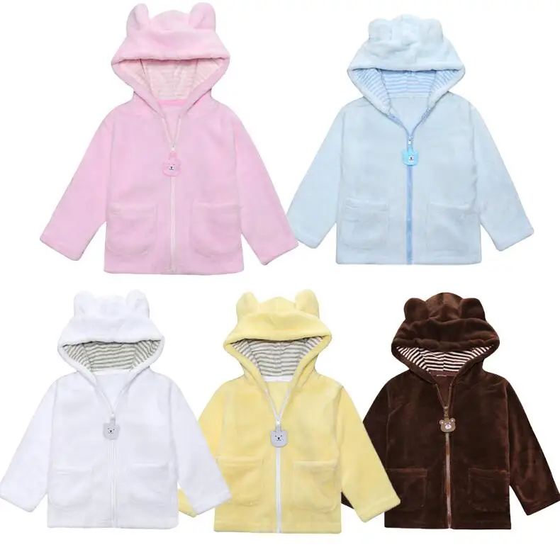 

6-12M BABY Warm Winter Baby Infants Girls Boys Kids Hoody Hooded Thicken Coral Velvet Jackets Cardigan Outwear Coat Parkas