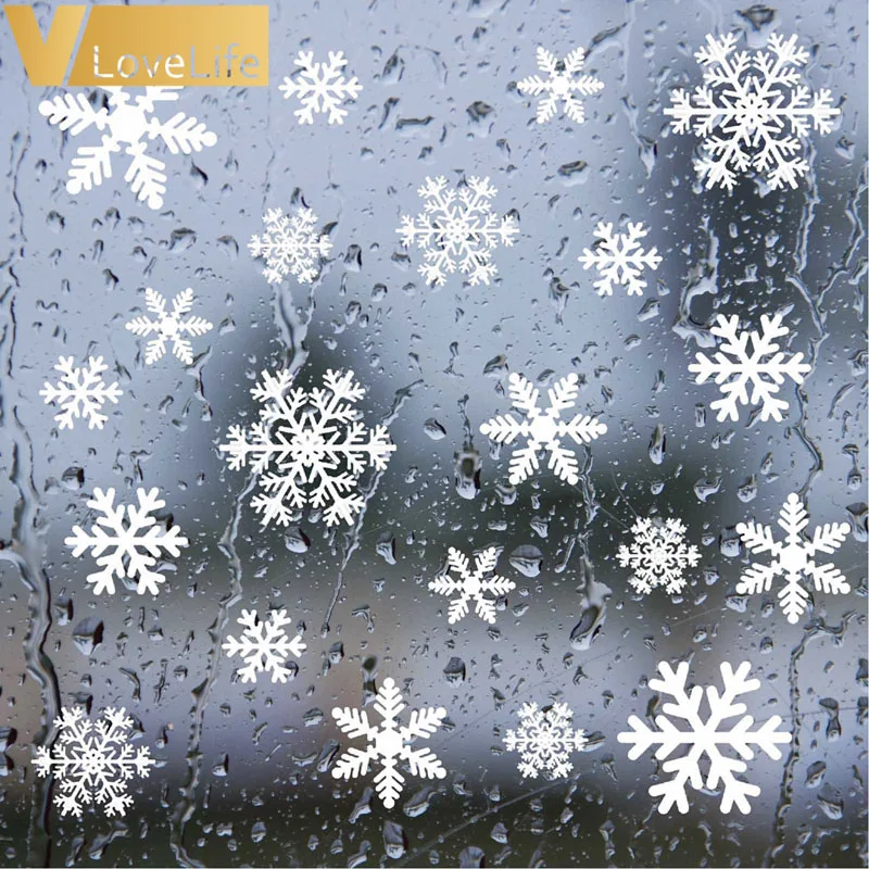 

27pcs/set Christmas Window Stickers Snowflakes Winter Wall Stickers for Kids Rooms New Year Decor for Home Party Supplies