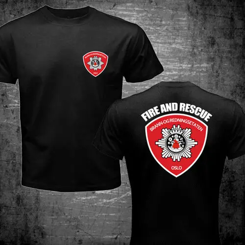 Oslo Fire Department Firemen Firefighter Bran O G Redning Setaten T-Shirt Brand Clothing Men O-Neck Shorts T Shirts - AliExpress