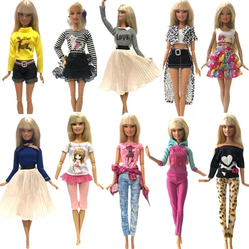 

NK 2020 Newest Doll Dress Beautiful Handmade Party ClothesTop Fashion Dress For Barbie Doll Accessories Child Toy Girl Gift JJ