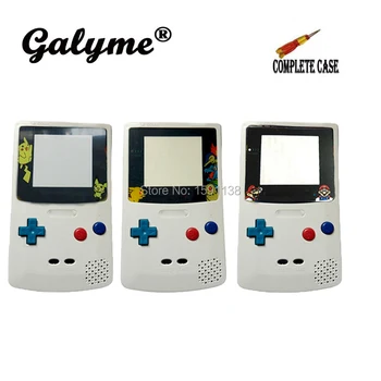 

New White Color Housing Case w/Screwdrivers Fit For GameboyColor NintendoGBC GBGBC Game Shell Full Set Boy Color Cartoon Lens