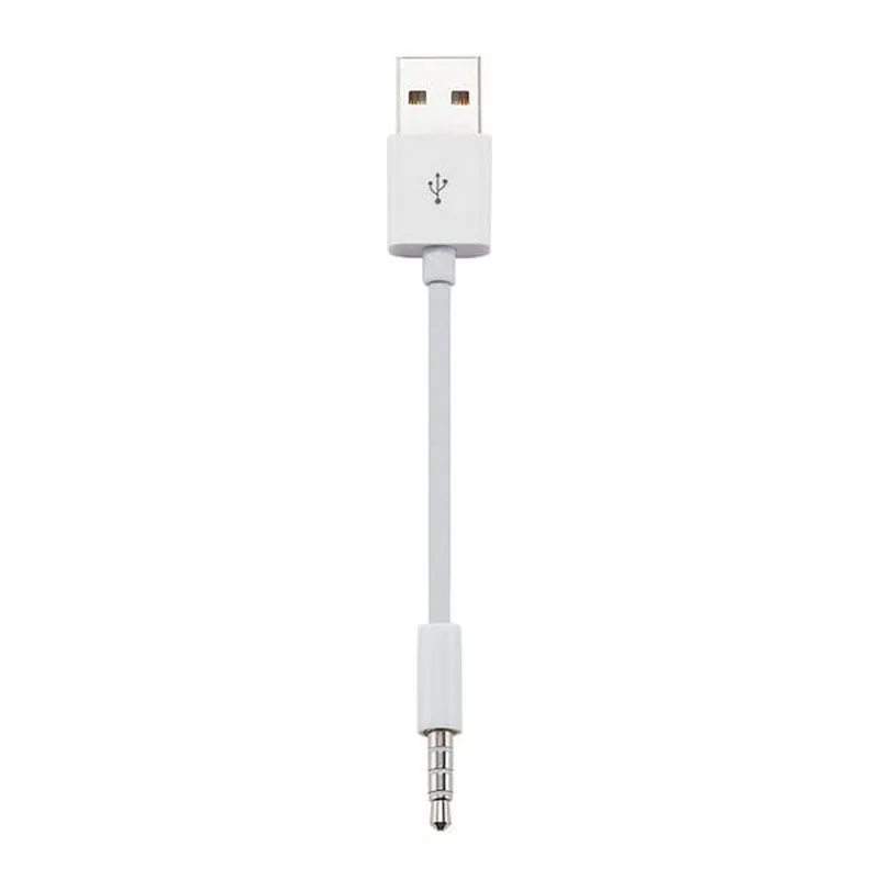 USB короткий, для зарядного устройства синхронизации данных кабель 3,5 мм Jack адаптер зарядка корда для Apple ipod shuffle 3rd 4th 5th 6th 4/5/6 MP3 плеер - изображение