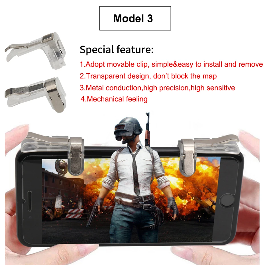 Phone Gamepad For PUBG Controller Mobile Phone Gaming Joystick Fire Button Aim Key Shooter Game Pad