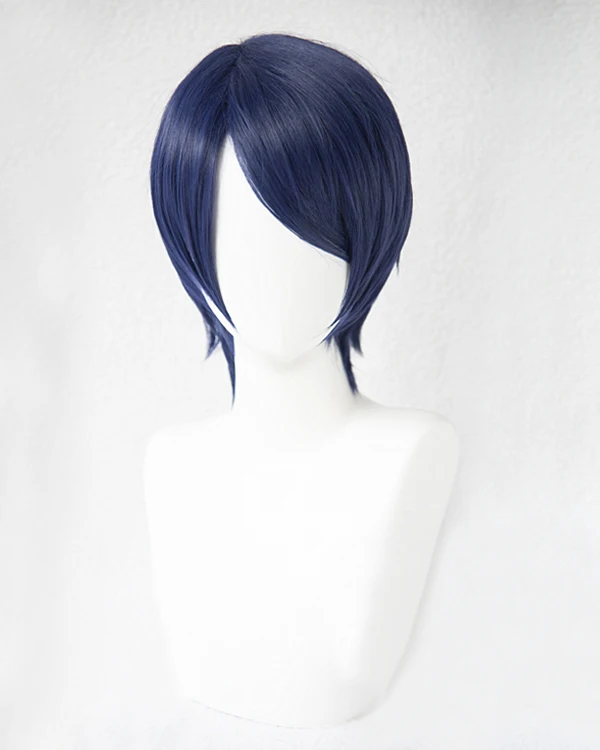 Короткий парик для косплея P5 Persona 5 Yusuke Kitagawa смешанный синий цвет термостойкий +