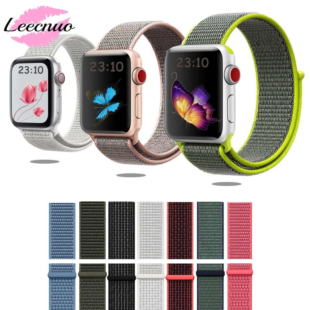 

Band For Apple Watch Series 4/3/2/1 38MM 40MM Nylon Soft Breathable Replacement Strap Sport Loop for Iwatch Series 4 40MM 44MM
