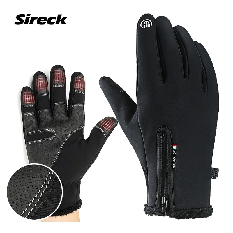 

Sireck Winter Bike Gloves Fleece Thermal Full Finger Cycling Gloves 2018 Touchscreen Waterproof Windproof Sport Bicycle Gloves