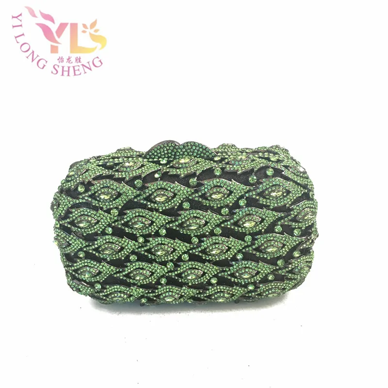 

Luxury Diamonds Lady Event Evening Clutch Bag Designer Hollow Design High Quality Crystal Factory Direct Sale by YSL-HOW015