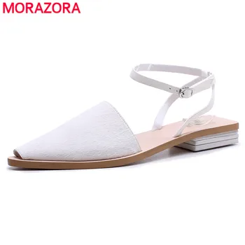 

MORAZORA 2020 summer new genuine leather shoes Horsehair leather women sandals high quality flat gladiator sandals ladies shoes