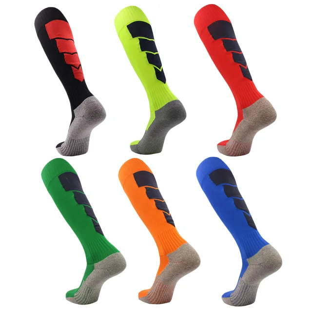 1 Pair Cotton Long Soccer Socks Non slip Sport Football Ankle Leg Shin