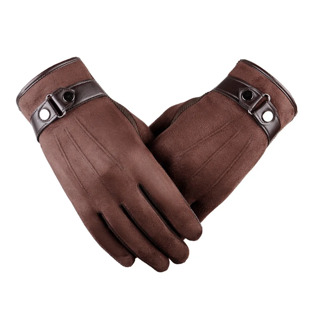 Новые уличные перчатки для экрана перчатки для мобильного телефона перчатки для смартфона перчатки для велоспорта зимние теплые перчатки - Цвет: Brown