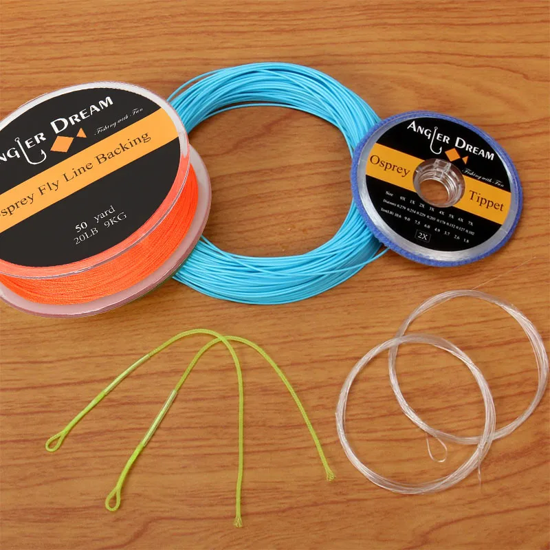 2/3/4/5/6/7/8 WT нахлыстом линия комбо Вес вперед плавающие желтый Fly Line 20/30LB опорной линии палантин конические лидер петли