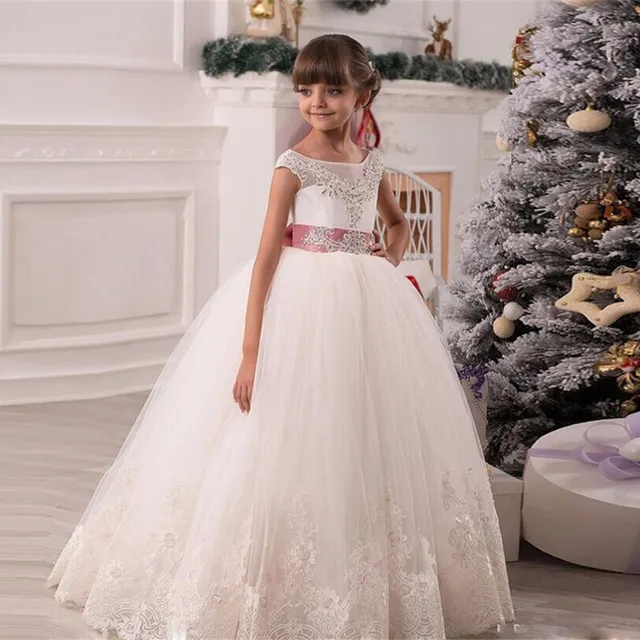 Communie Jurken Gala Kleding Kind Gala Jurk Kind WOCINL Bloemenmeisjes Jurk  Kant En Pailletten