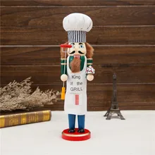 Nuevo 38Cm alto Navidad vacaciones Cascanueces Chef rey de la parrilla Vintage mesa de madera alemana nogal juguete Zakka muñecas