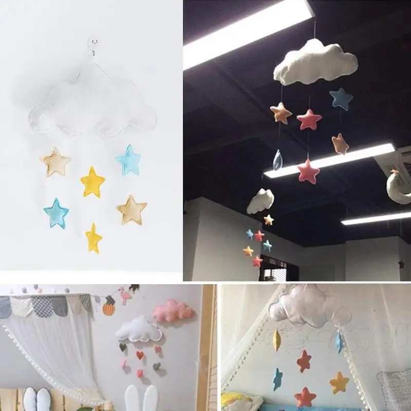Nube estrella corazón colgante adornos para habitación de niños decoración del hogar DIY fieltro pared colgantes nórdico niños decoración de la habitación VQW3903 Nube estrella corazón colgante adornos para habitación de niños decoración del hogar DIY fieltro pared colgantes nórdico niños decoración de la habitación VQW3903