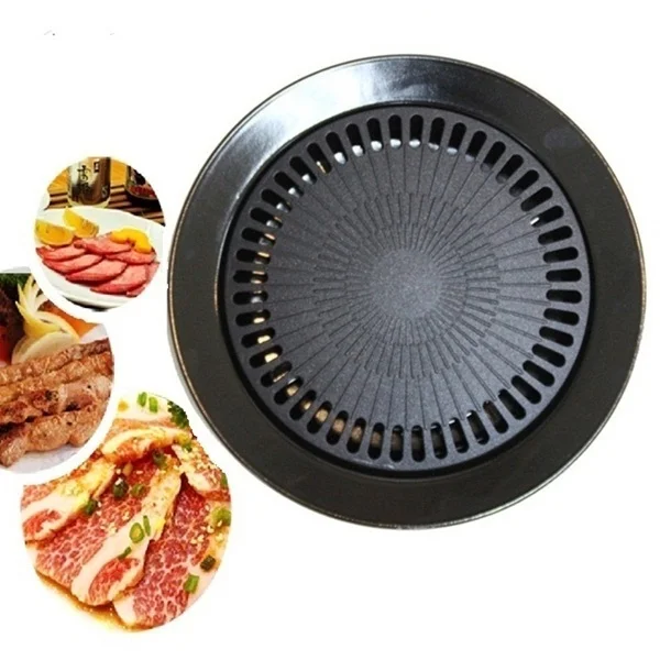 

Korean Style Non-stick Smokeless Barbecue BBQ Pan Grill Stovetop Barbeque Plate Cooking Pan Kitchen Pan