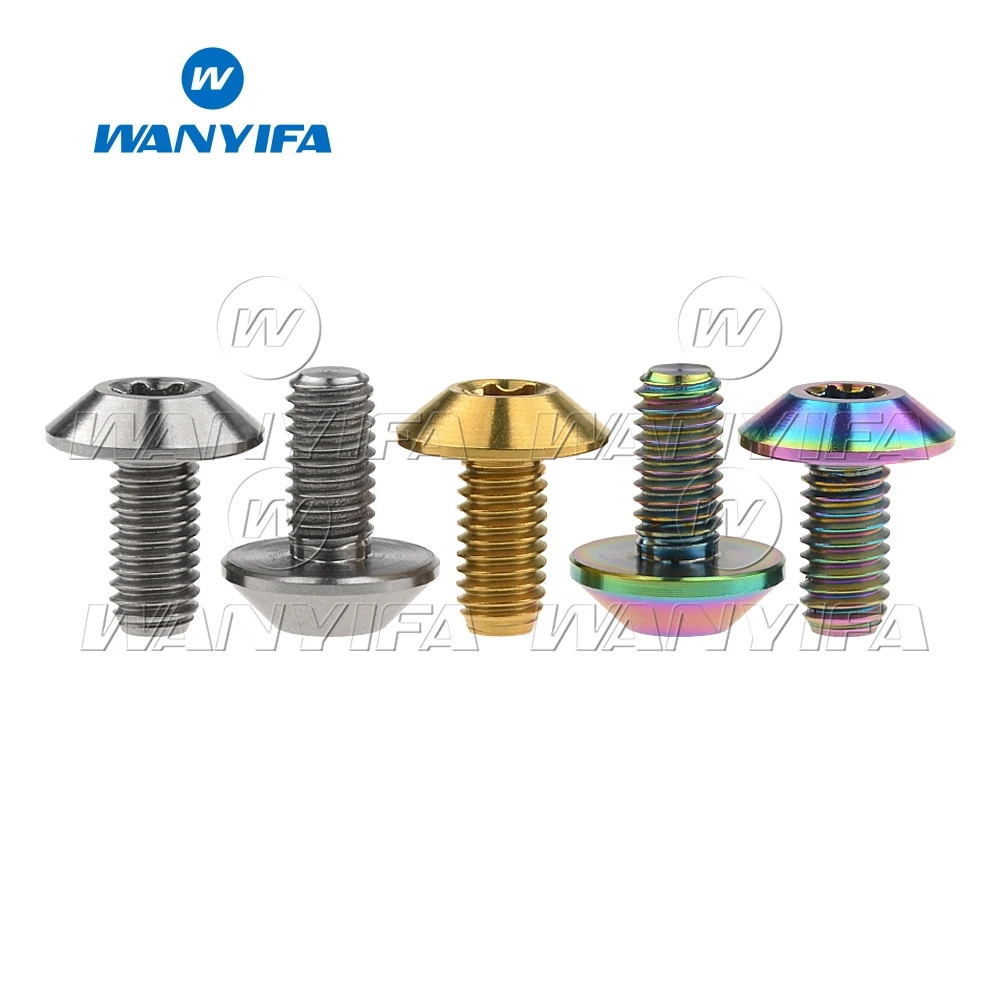 

5Pcs M6x15mm Titanium Ti Bolts Screws Allen Bolt Tapered Hex Socket Head Cap Rainbow Golden for Bike Bikcycle Accessories