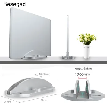 

Besegad Laptop Stand For Mac Book Aluminum Alloy Vertical Space Saving Desktop Dock Holder for Apple MacBook Air Pro Notebook