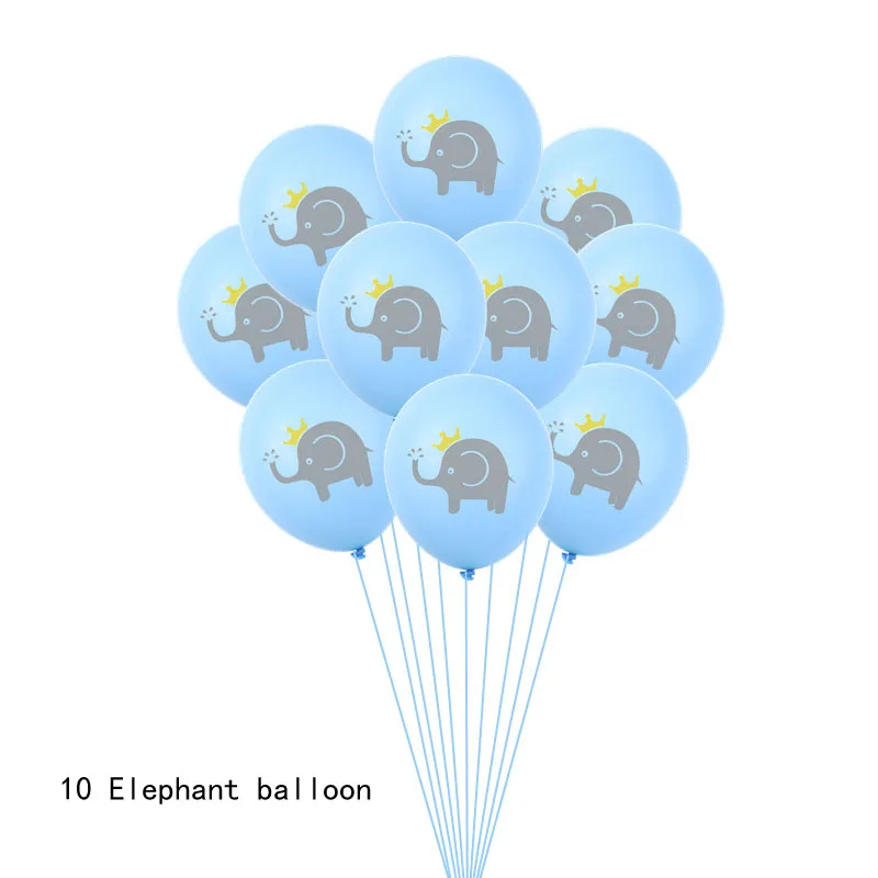 Милый голубой слон воздушные шары блесток бумажный шарик тарелки Свадьба для украшения детского душа поставки Рождественский подарок украшения дома - Цвет: blue 10pcs balloon
