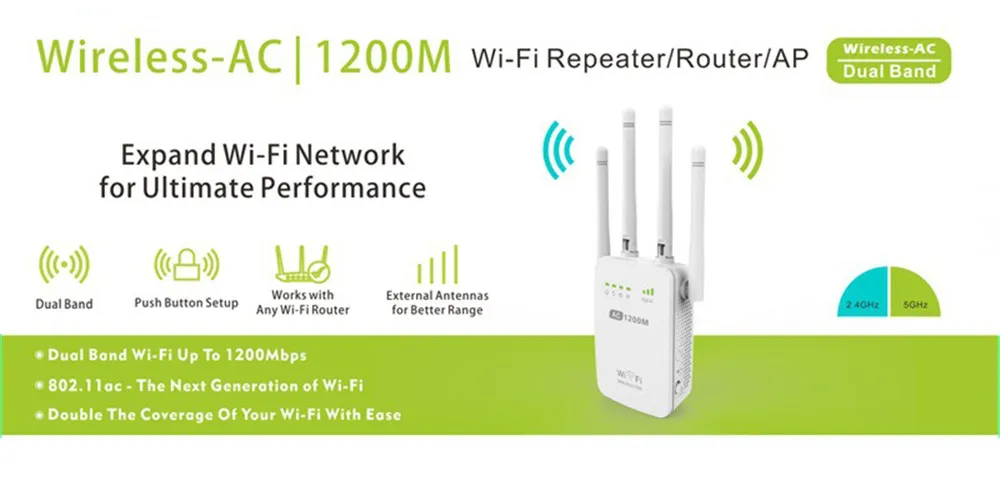 1200 Мбит Dual Band Беспроводной-AC маршрутизатор AP Repeater разверните сети Wi-Fi покрытие Extender ЕС/AU/UK /US разъем для Office для дома