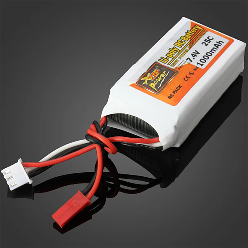 Перезаряжаемый аккумулятор ZOP power 7,4 V 1000mAh 2S 25C Lipo разъем JST для радиоуправляемого дрона FPV квадрокоптера DIY игрушки запчасти