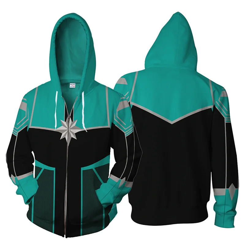 

2019 Movie Avengers Endgame Quantum Realm Sweatshirt Jacket Advanced Tech Hoodie Cosplay Costumes Captain Marvel Hoodies suit
