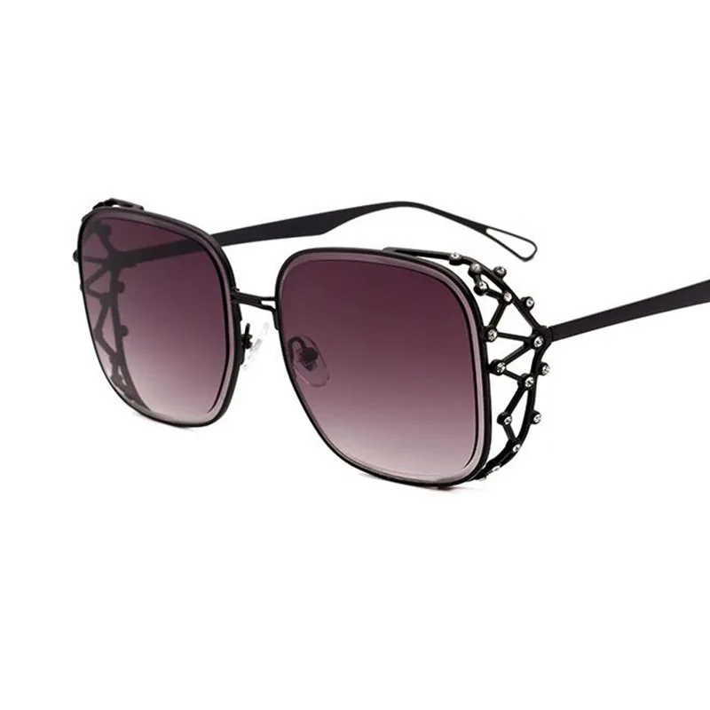 Квадратные Солнцезащитные очки в стиле стимпанк, женские роскошные брендовые дизайнерские солнцезащитные очки с кристаллами и бриллиантами, женские негабаритные модные очки