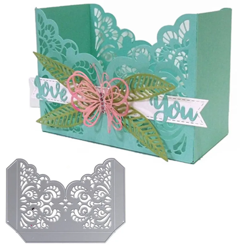 

Lace pocket envelope Paper Craft Die cut metal Cutting Dies Scrapbooking decorative Embossing Stencil Card make pattern Template