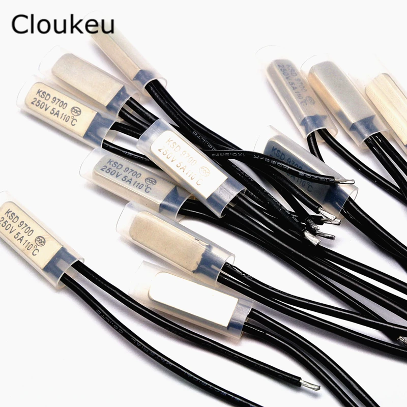 

5Pcs KSD9700 250V5A Temperature Switch Thermal control Normally Open 15/20/25/30/35 Degree Celsius