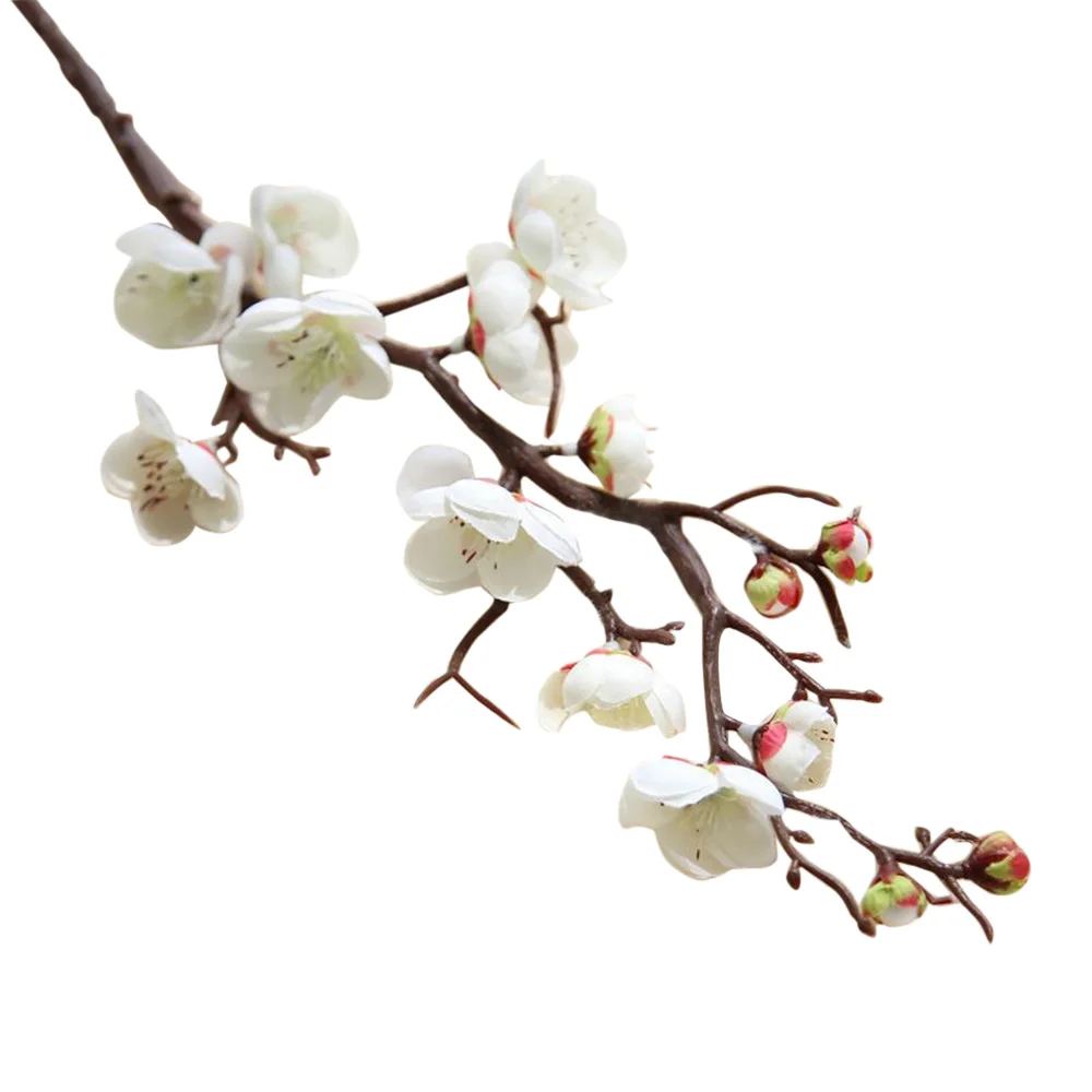 Искусственный цветок вишня Весна Слива с цветущей веткой персикового дерева 60 см шелк цветок дерево цветок бутон для декорации для свадьбы - Цвет: as picture