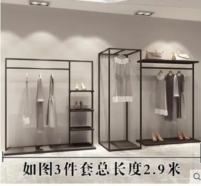 Clothing store display rack to implement men's and women's clothing display rack side hanging rack