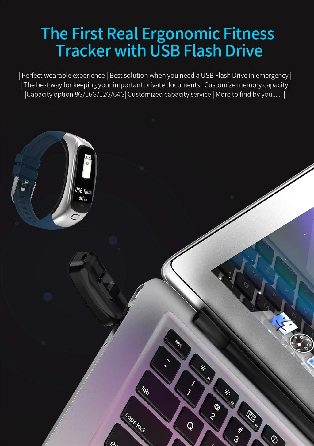 Beautyss Smart Bracelet 32G U Disk Heart Rate Band Sleep Monitor Blood Pressure Fitness Waterproof amazfit bip Sport Band