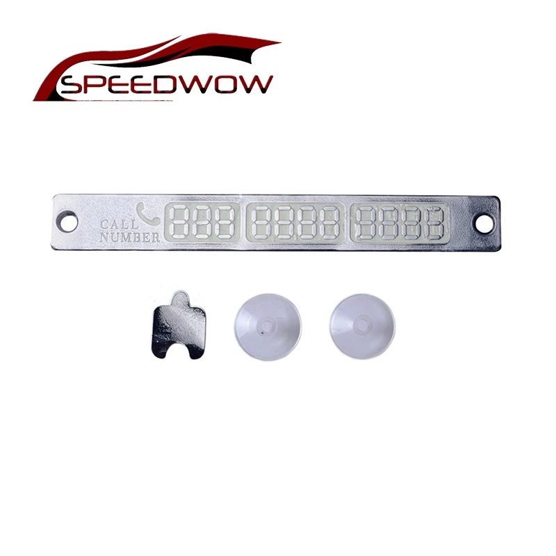 

SPEEDWOW Car Parking Card Telephone Number Card Notification Night Light Sucker Plate Phone Number Car Temporary Parking Card