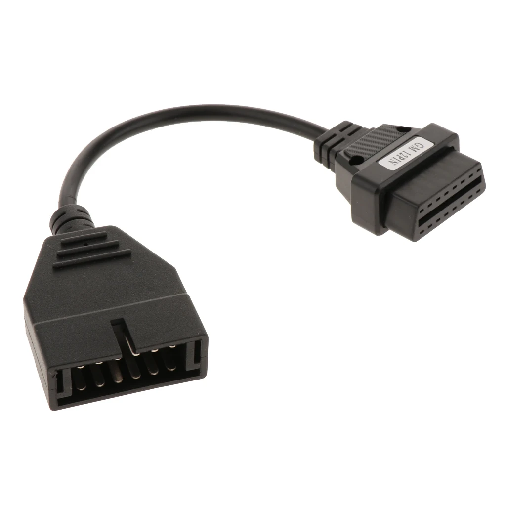1 Pc 255mm 12Pin OBD1 To 16 Pin OBD2 Connector Adapter Cable For GM Automobile Vehicle Black
