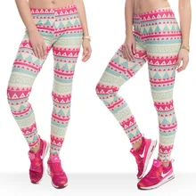 Новое поступление модные леггинсы женские забавные ацтекские зеленые и розовые цветные леггинсы брюки