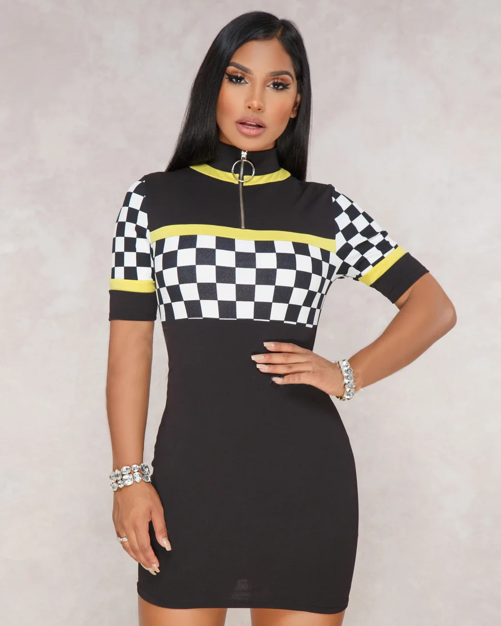

work dress Office T Shirt Dress Mini Dress Plaid Ladies Women Summer Dress Robe Sexy Zomer Jurk Red Black Blue Vestido Verano