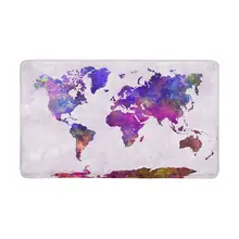 Карта мира в акварельной живописи Придверный коврик большой нескользящий коврик у входной двери ковер