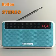 Rolton E500 HiFi Stereo Bluetooth Speaker Portable Super Bass Sound Box Column MP3 Music Player For Computer With Radio TF Card