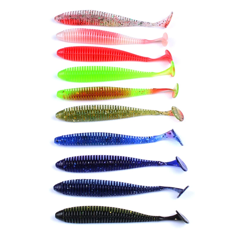 MNILOID 10 шт. 2 4 г 8 5 см искусственная Мягкая приманка Shad Worm Swimbaits лобзик для рыбалки
