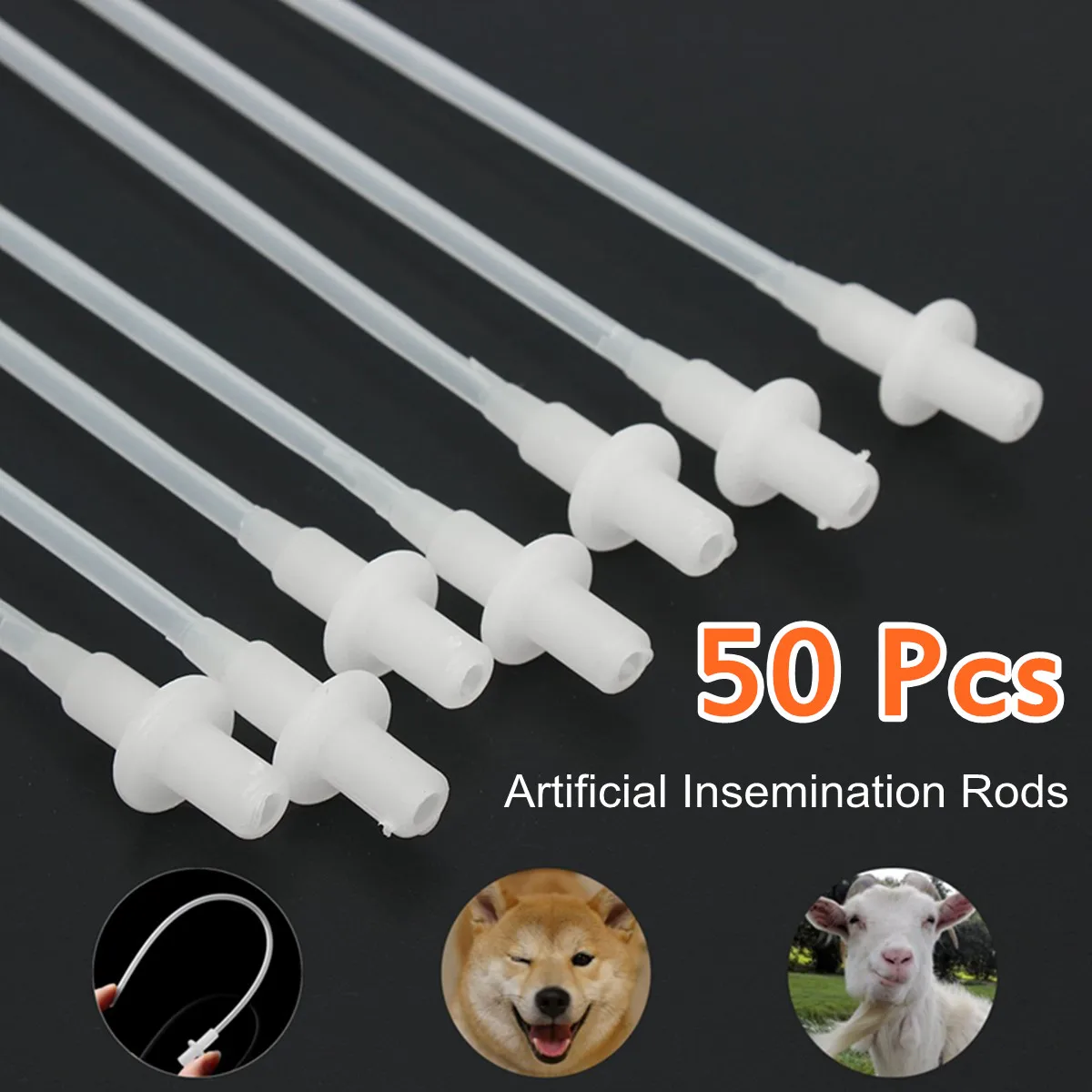 

50Pcs/Set Disposable Insemination Catheter Sheep Canie Dogs Pet Artificial Breed Feeding Whelp For Dogs Sheep Pet Insemination
