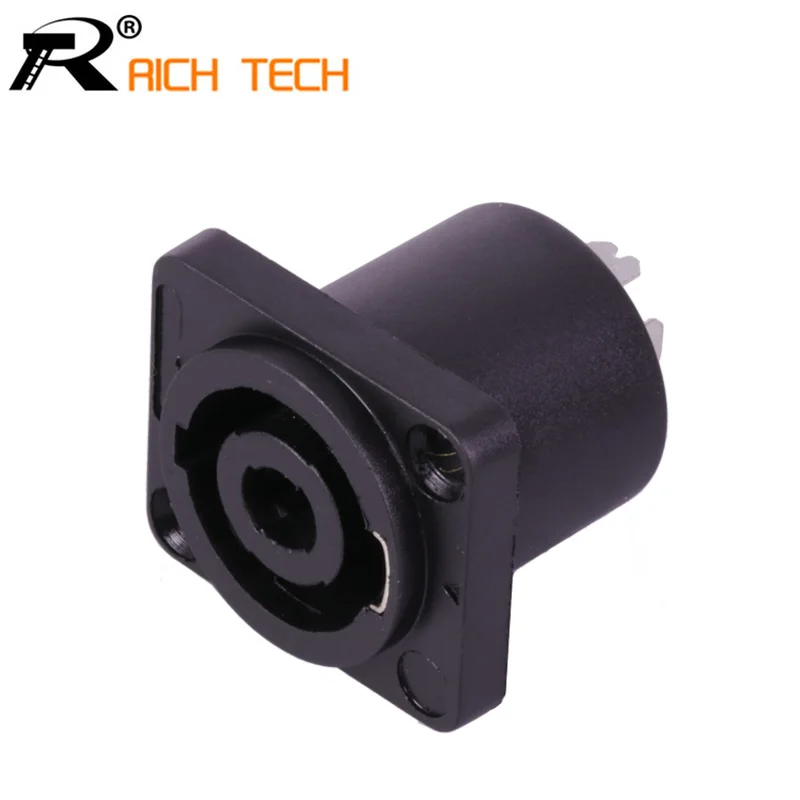 

R Connector quality Black Powercon 4 Pin Female Jack Compatible Audio Cable Connectors 3pcs/lot