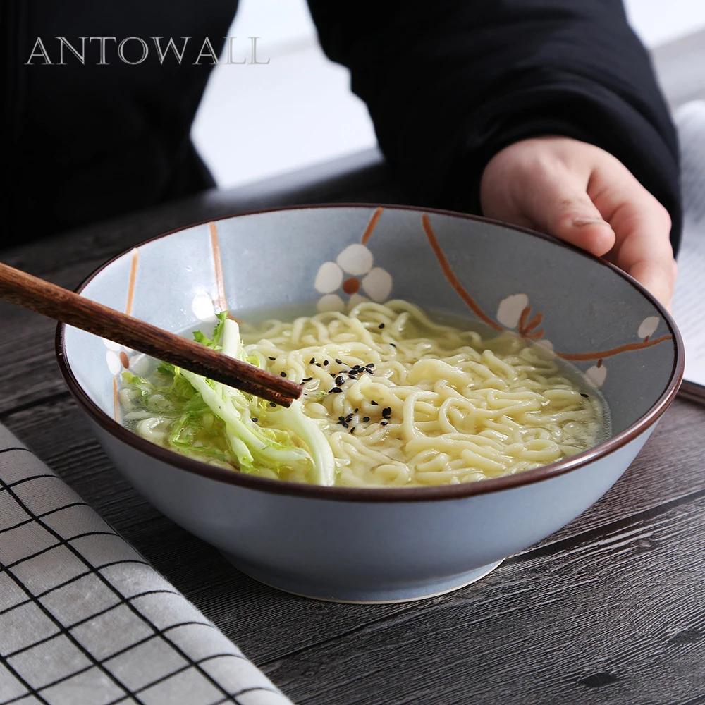 

ANTOWALL Japanese ceramic ramen bowl home salad bowl kiln change hand-painted personality restaurant noodle tableware